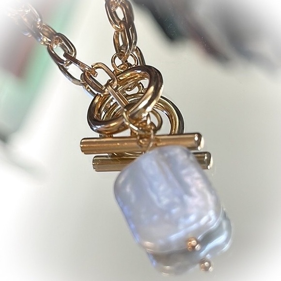 💕Stunning Marcel Louis Vintage Link Necklace with lush Pearlescent Pendant💕 - Picture 5 of 11